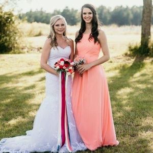 Bridesmaid dress in coral